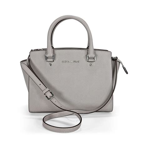 michael kors selma satchel pearl grey|Michael Kors Women's Selma Medium Top Zip Satchel (Medium, .